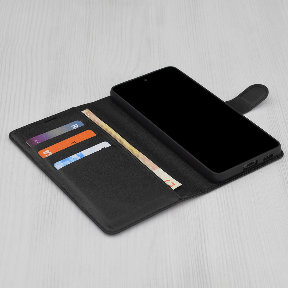 Puzdro pre Motorola Edge 70 Fusion, Techsuit, Leather Folio, Čierne