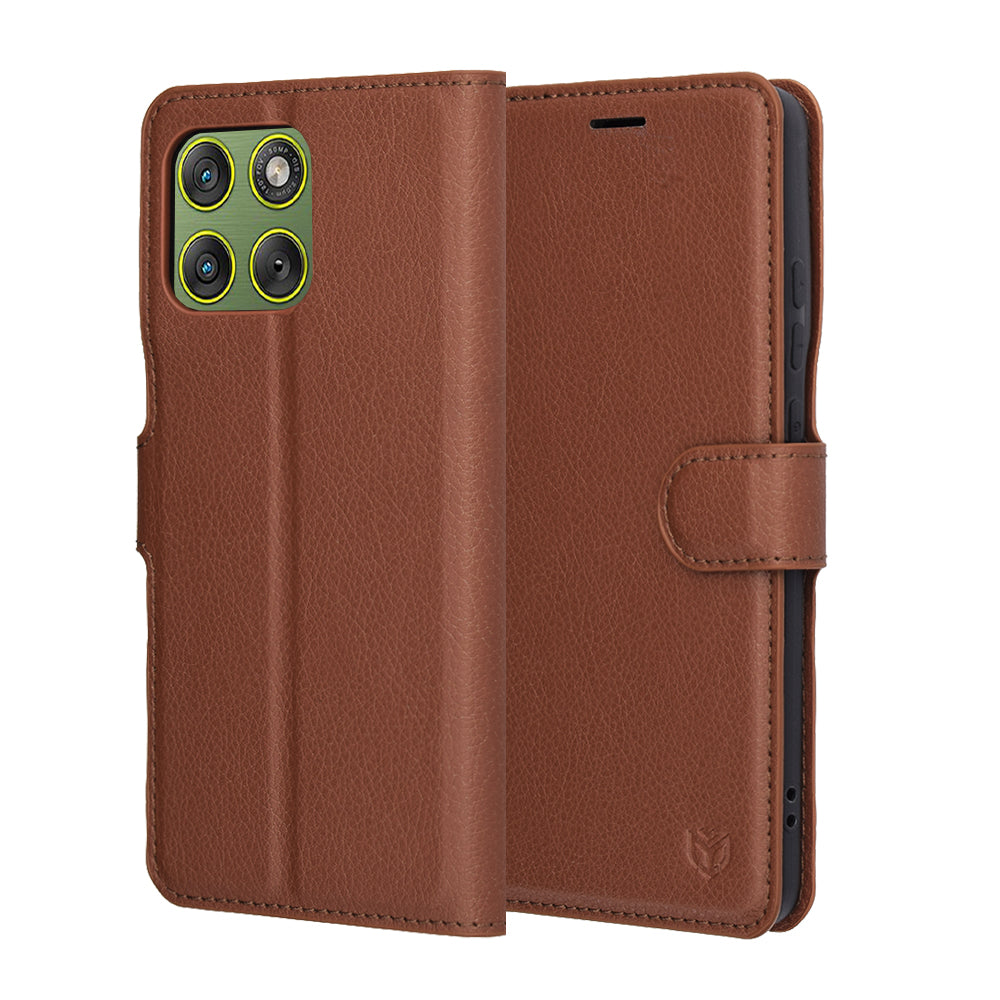 Puzdro pre Motorola Edge 70, Techsuit, Leather Folio, Hnedé