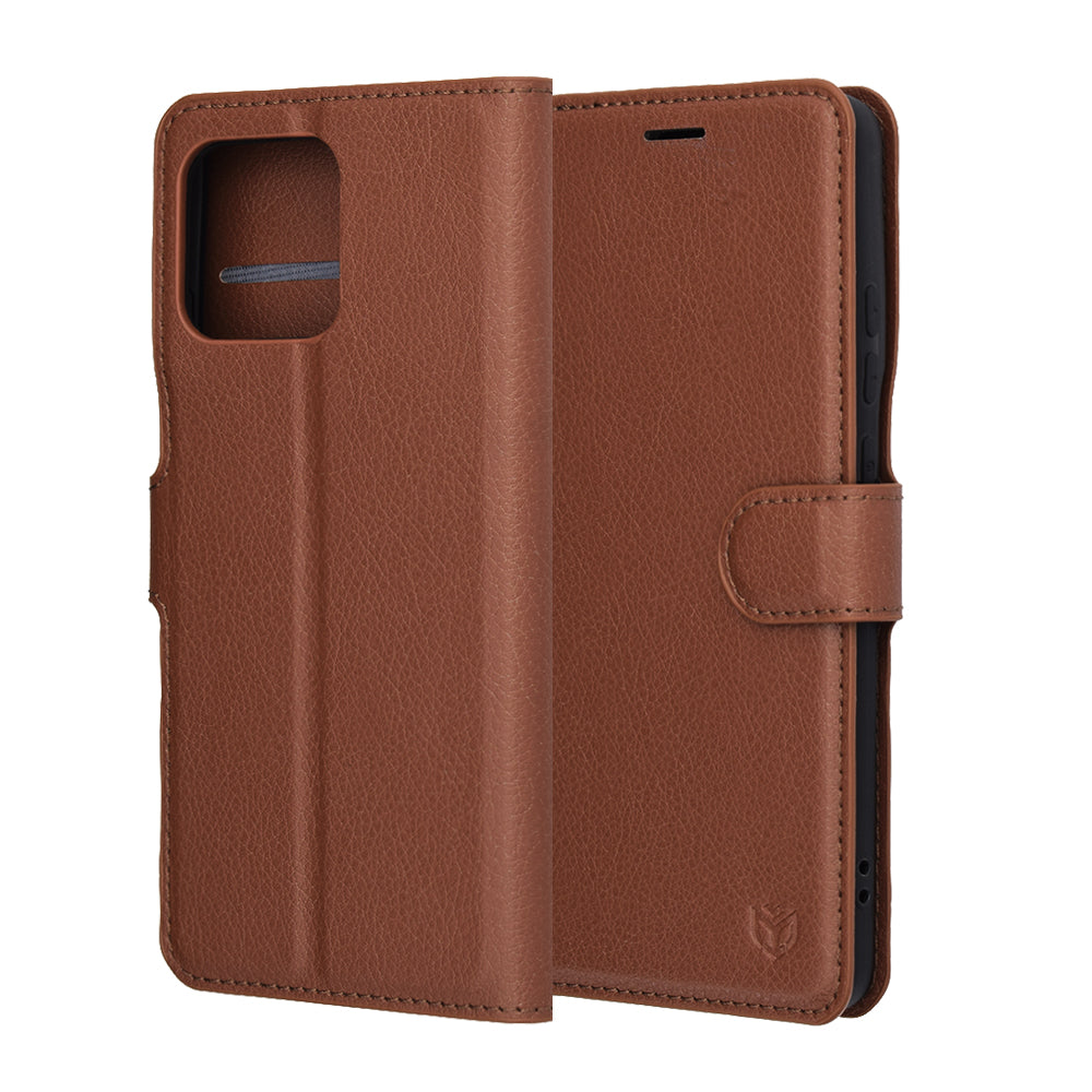Puzdro pre Motorola Edge 70, Techsuit, Leather Folio, Hnedé