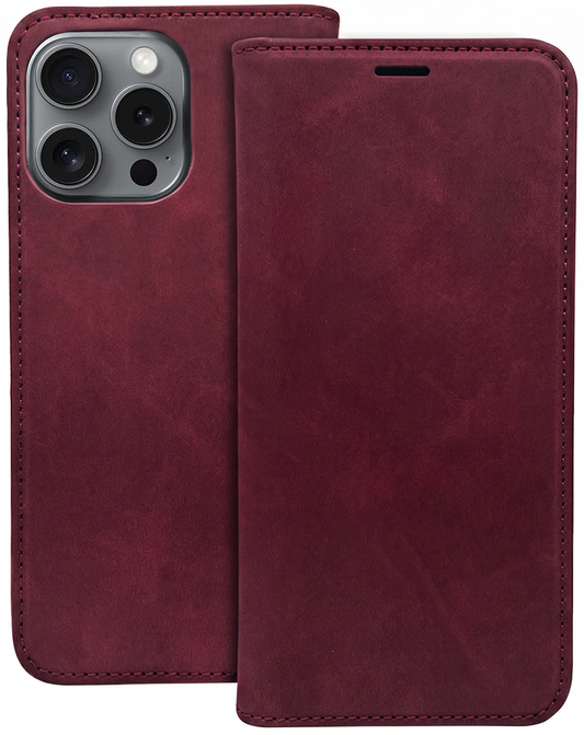 Puzdro pre Motorola Moto G34, OEM, Smart Suede, vínové
