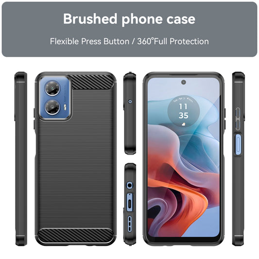 Puzdro pre Motorola Moto G04s / E14 / G24 Power / G04 / G24, Techsuit, Karbón, Čierne