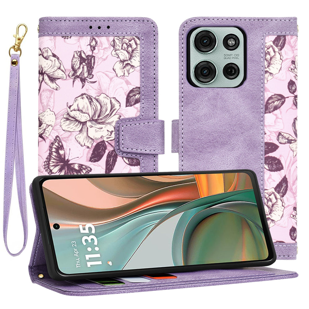 Puzdro pre Motorola Moto G75, Techsuit, FlipCraft, Fialová