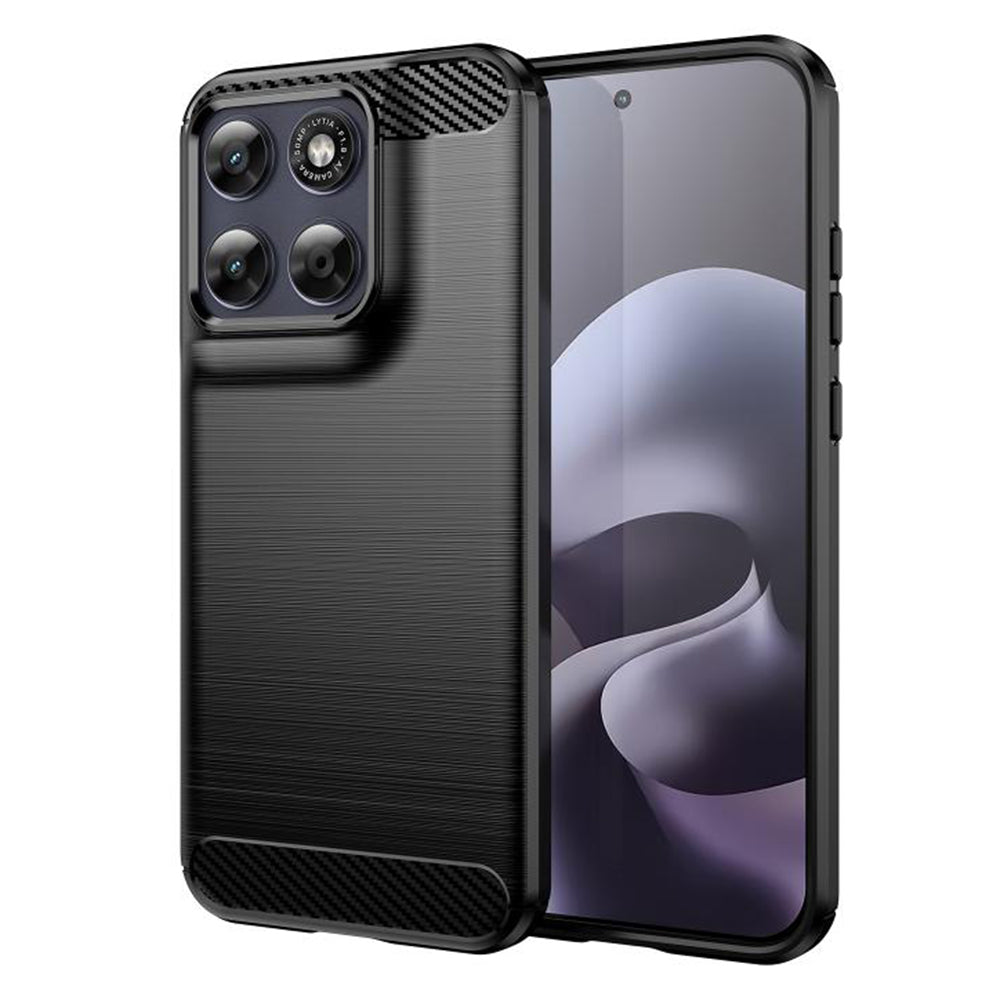 Puzdro pre Motorola Moto G77 / G67, Techsuit, Carbon, Čierne