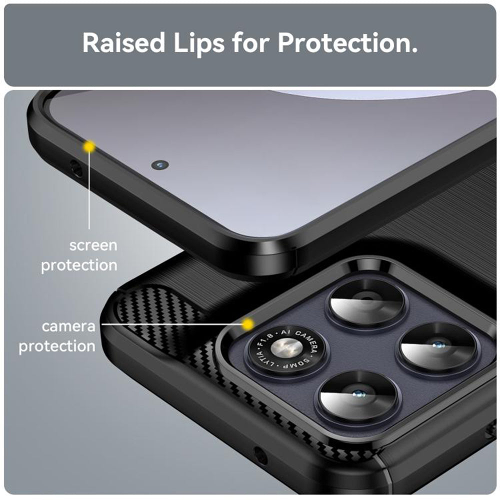 Puzdro pre Motorola Moto G77 / G67, Techsuit, Carbon, Čierne