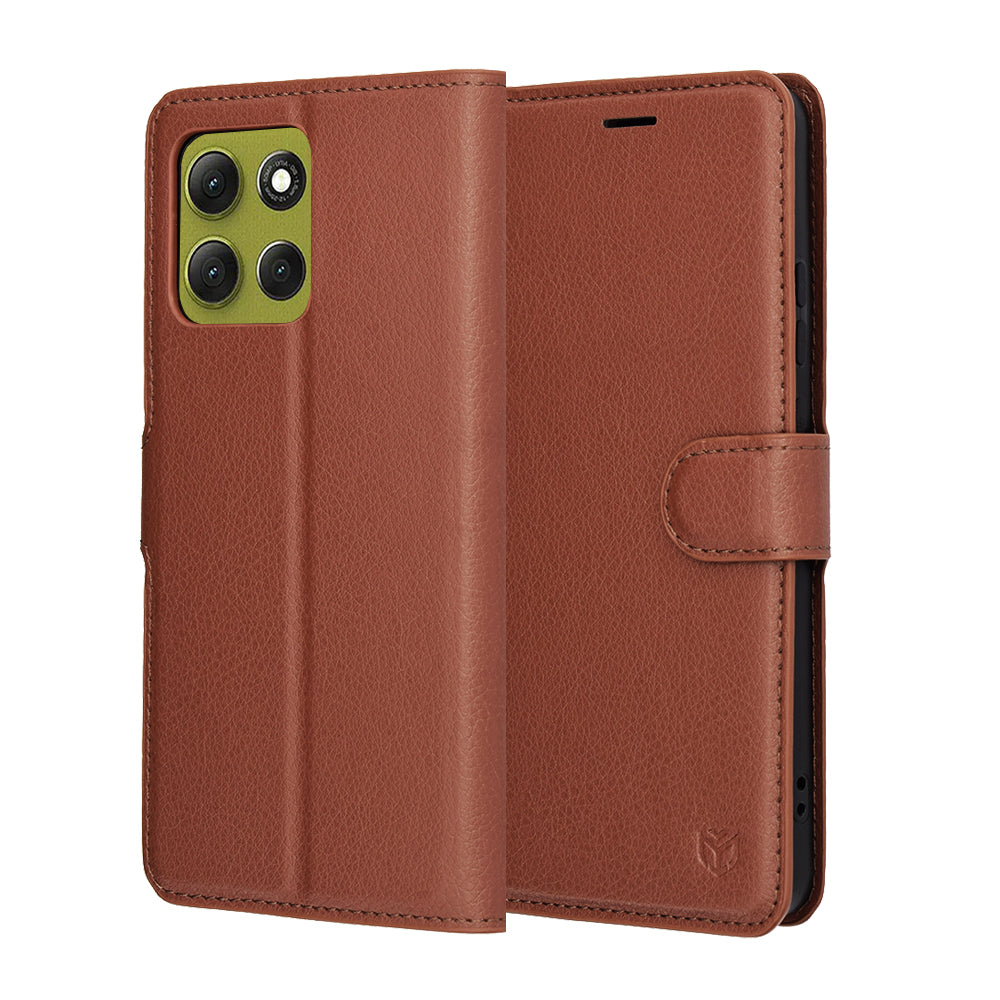 Puzdro pre Motorola Moto G86, Techsuit, Leather Folio, Hnedé