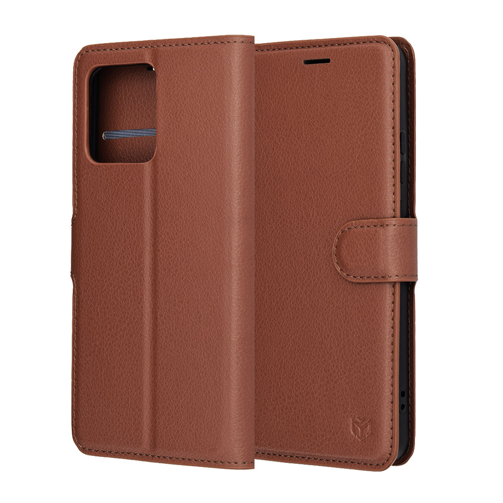 Puzdro pre Motorola Moto G86, Techsuit, Leather Folio, Hnedé