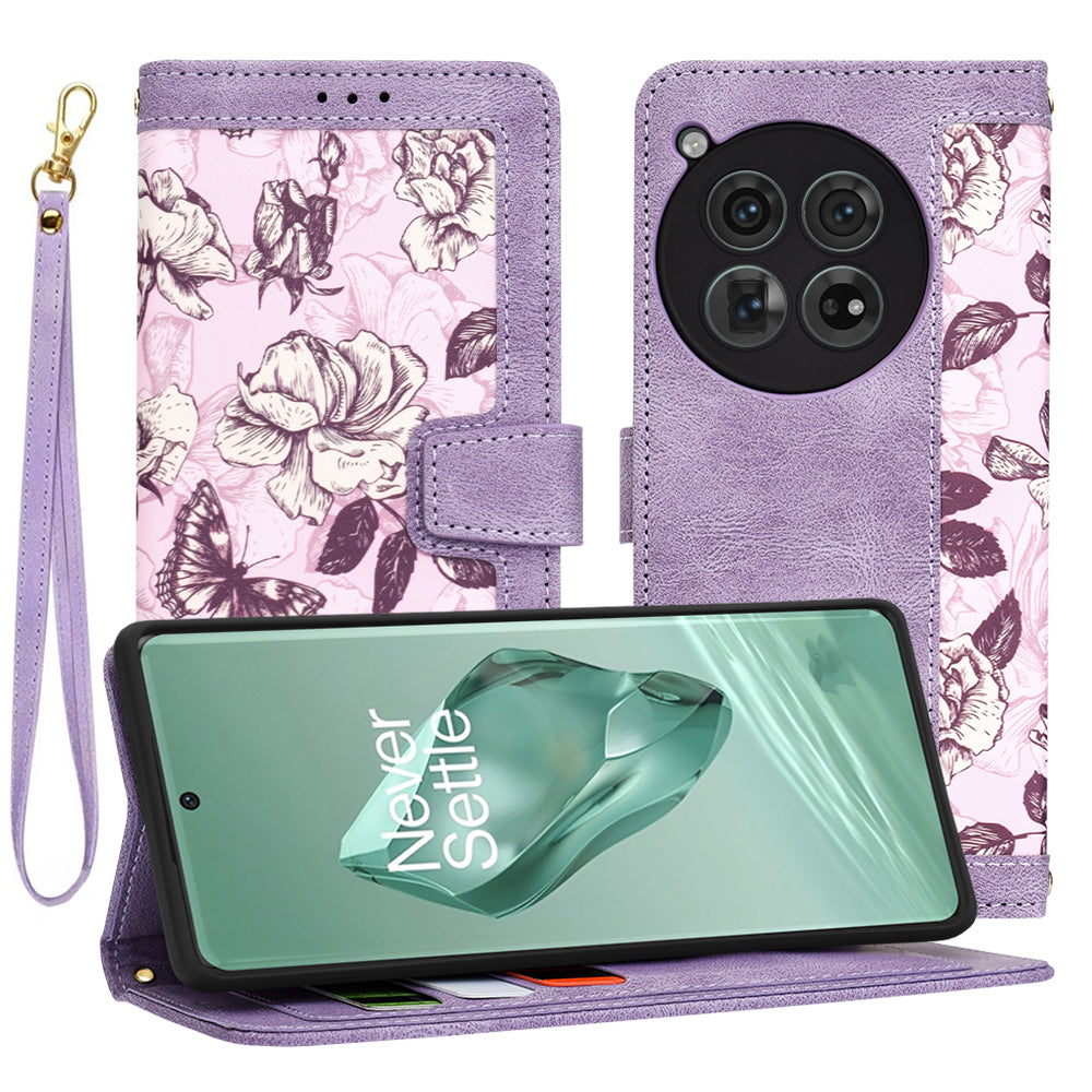 Puzdro na OnePlus 12, Techsuit, FlipCraft, fialové