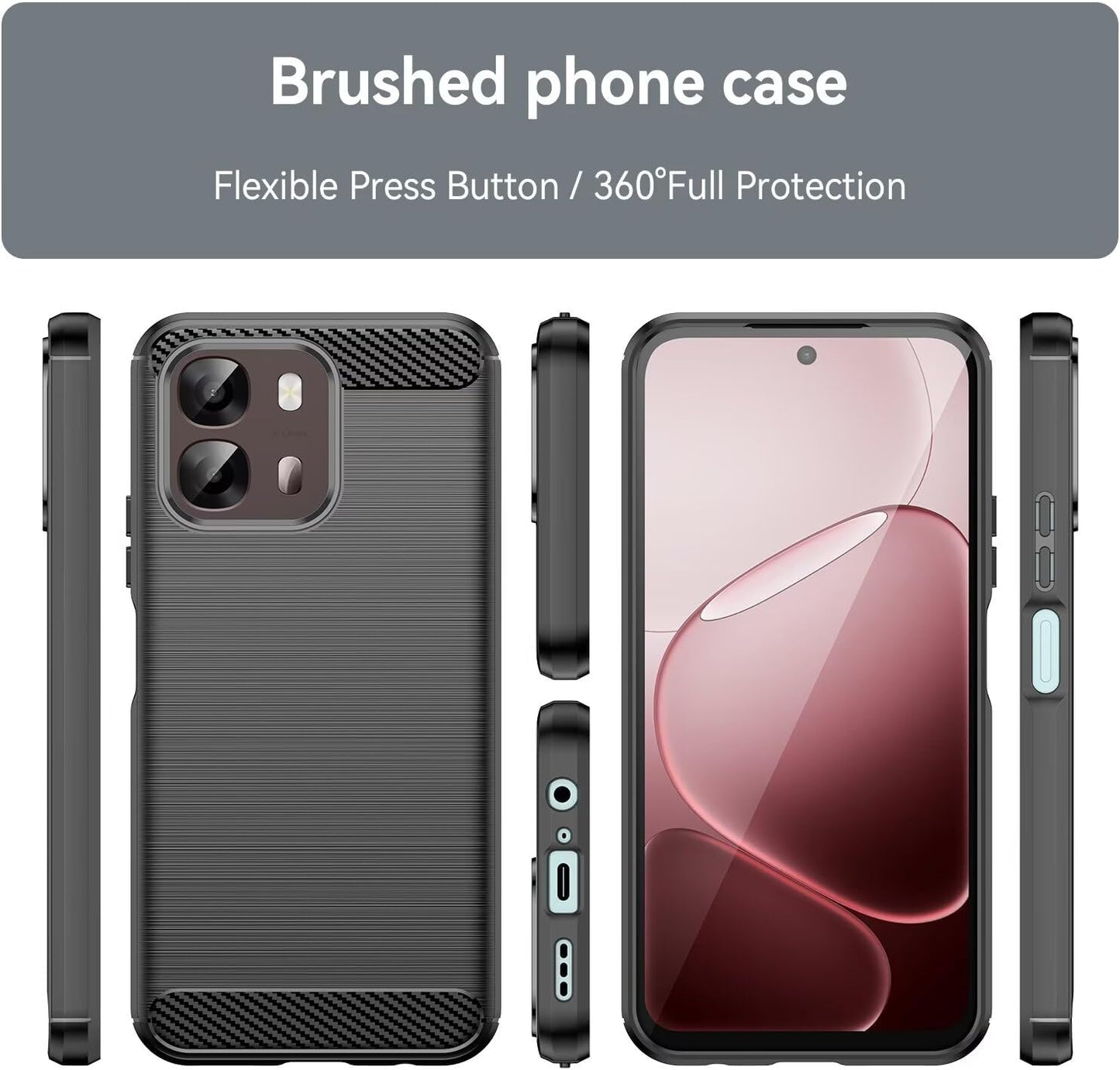 Puzdro pre Oppo A6 4G, Techsuit, Carbon, Čierne