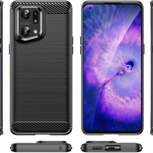 Puzdro pre Oppo Find X5 Pro, Techsuit, Carbon, Čierne