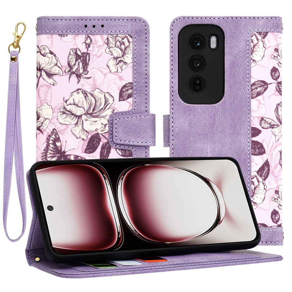 Puzdro na Oppo Reno12 Pro, Techsuit, FlipCraft, fialové