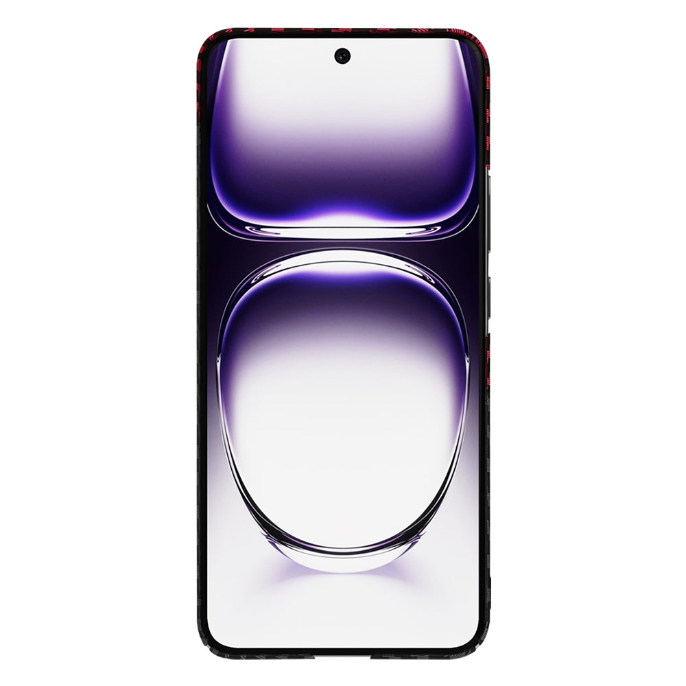 Puzdro pre Oppo Reno12, Techsuit, Carbonite FiberShell, Čierna Červená