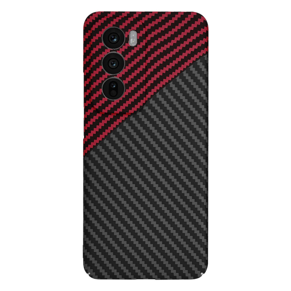 Puzdro pre Oppo Reno12, Techsuit, Carbonite FiberShell, Čierna Červená
