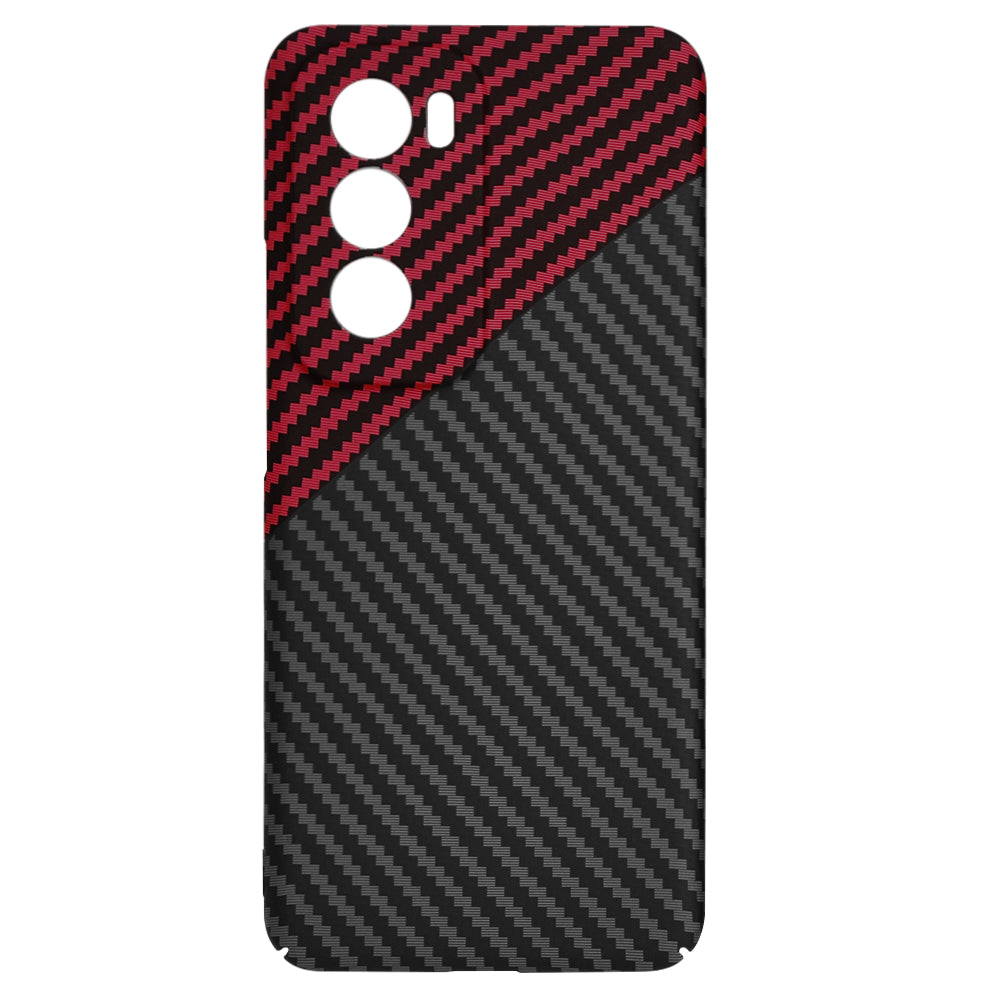 Puzdro pre Oppo Reno12, Techsuit, Carbonite FiberShell, Čierna Červená