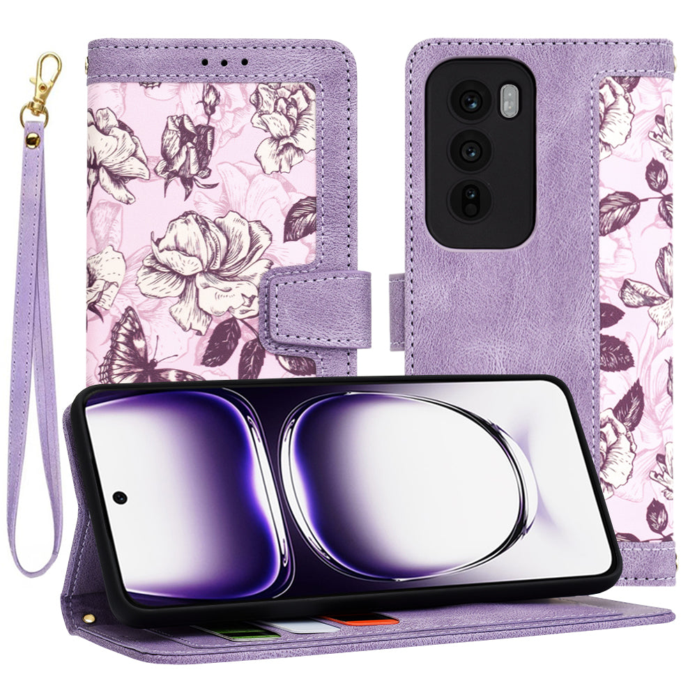 Puzdro na Oppo Reno12, Techsuit, FlipCraft, fialové