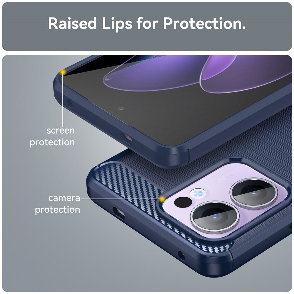 Puzdro pre Oppo Reno13 FS 5G / Reno13 F 4G / Reno13 F, Techsuit, Karbón, Modrá