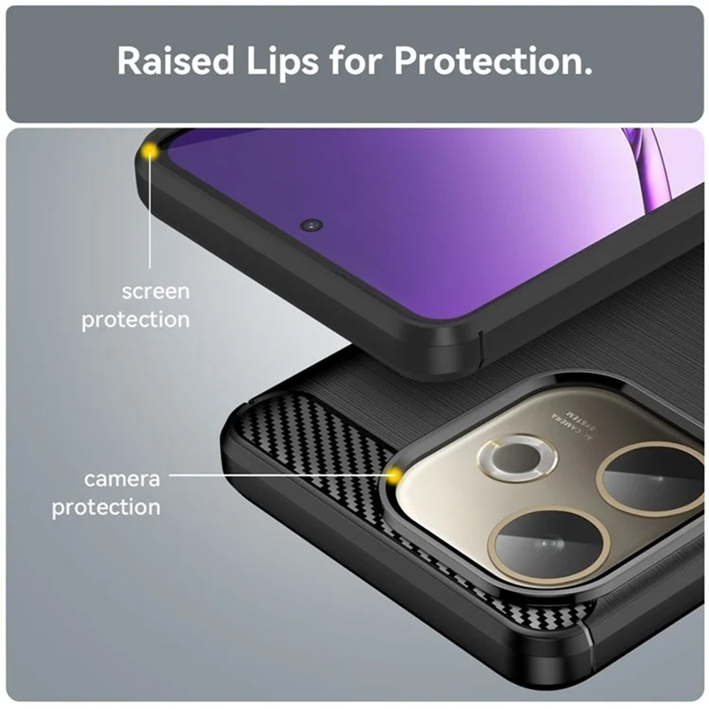Puzdro pre Oppo Reno14, Techsuit, Karbón, Čierne