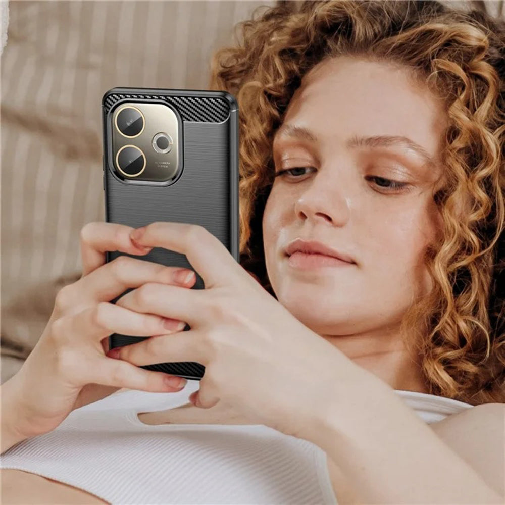 Puzdro pre Oppo Reno14, Techsuit, Karbón, Čierne