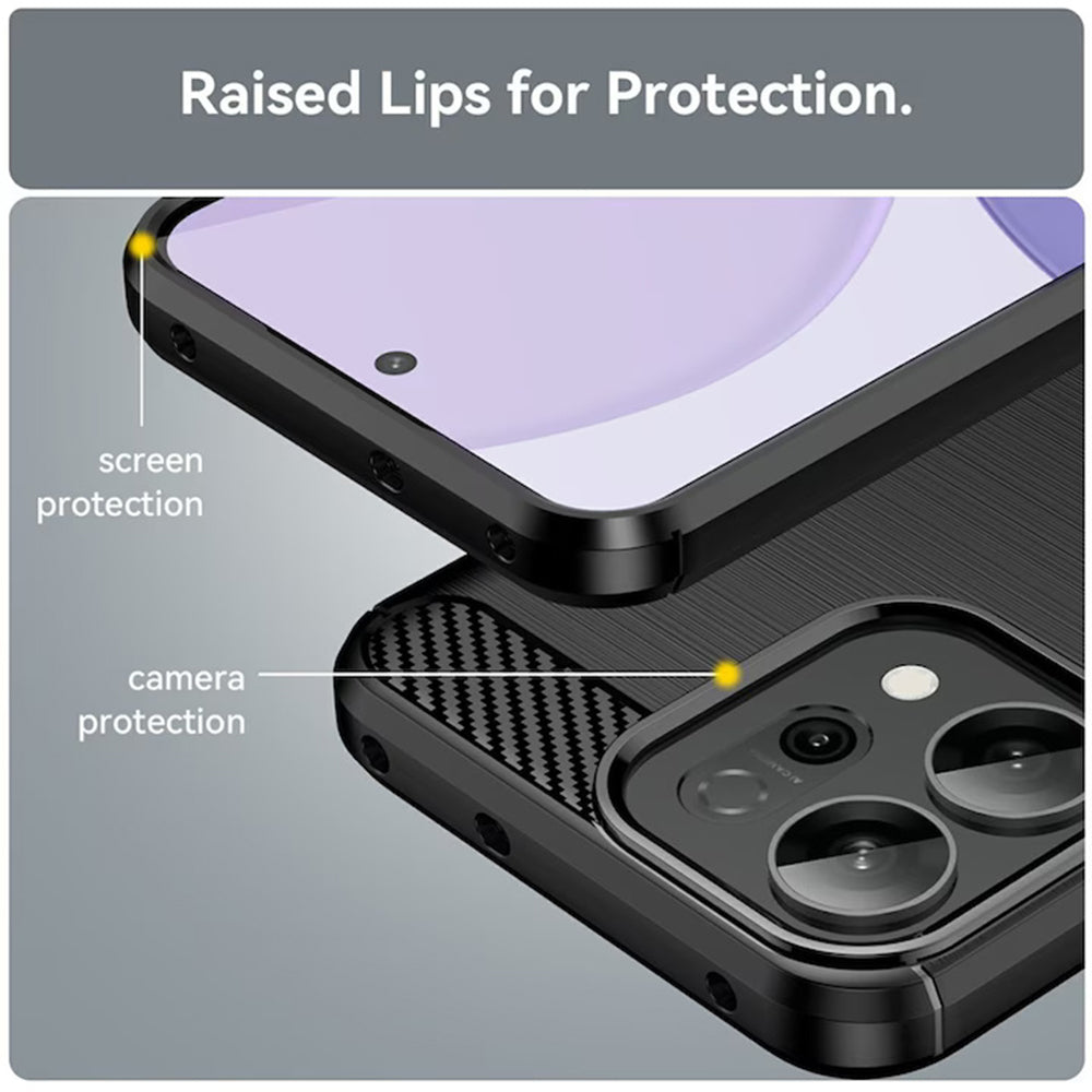 Puzdro pre Oppo Reno15 FS / Reno15 F, Techsuit, Carbon, Čierne