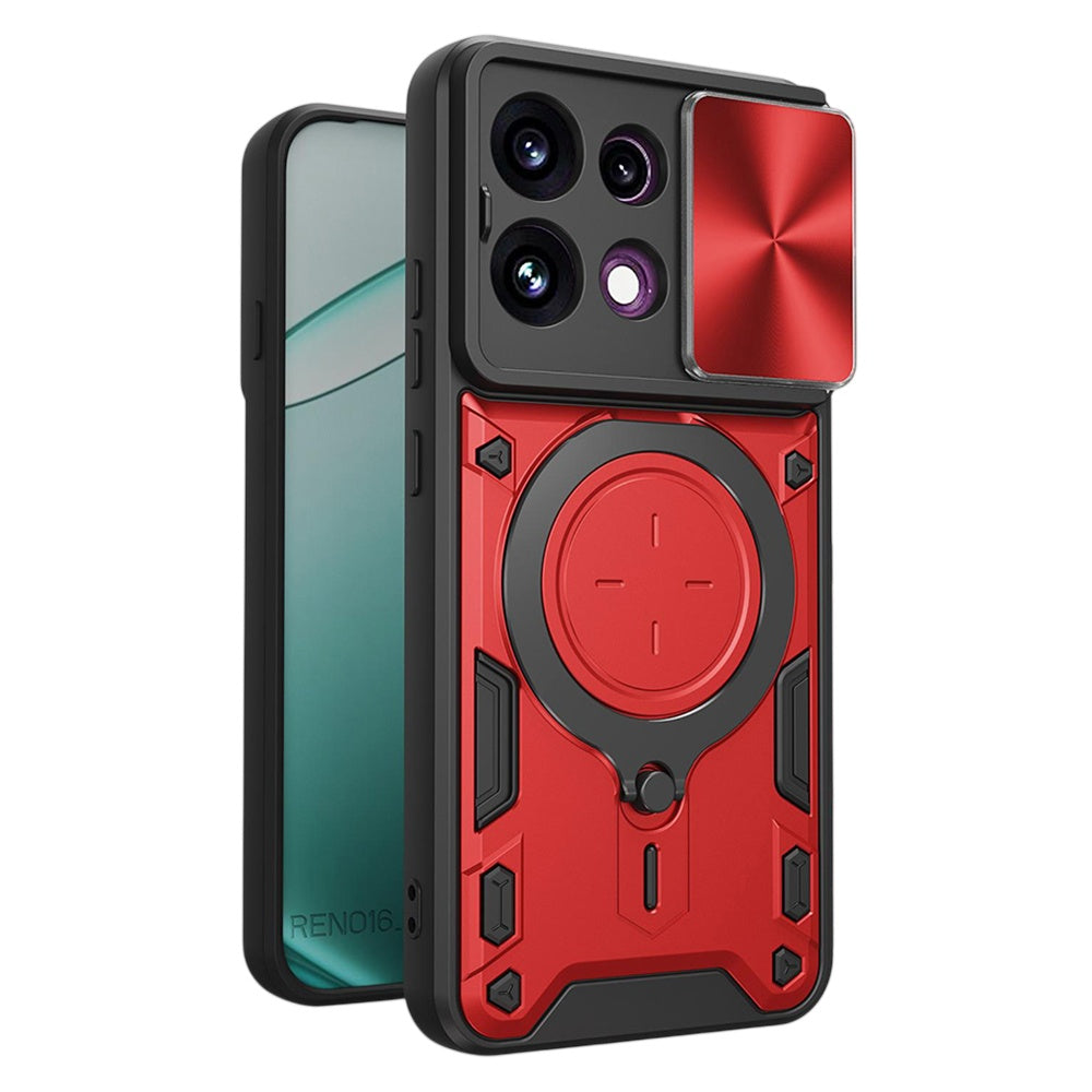 Puzdro pre Oppo Reno16 F / Reno16 FS, Techsuit, CamGuard Pro, Červené