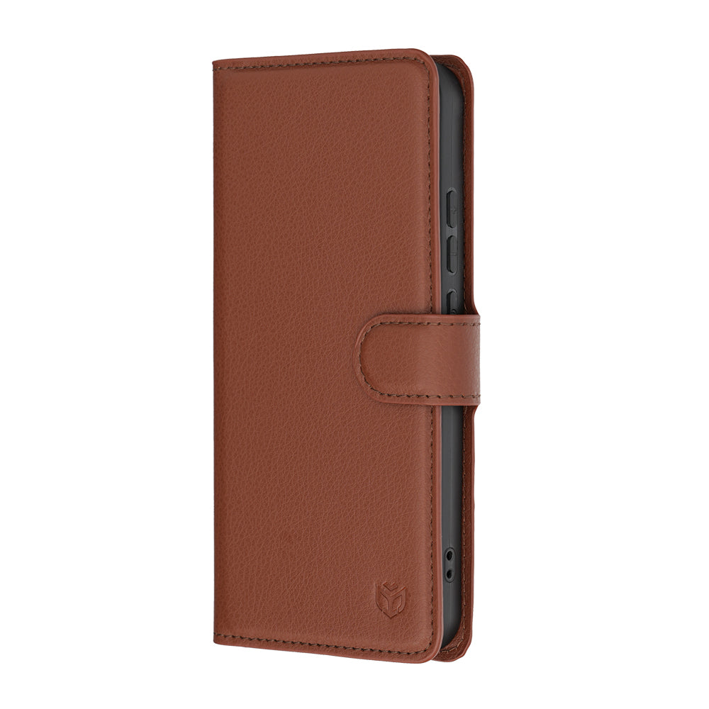Puzdro pre Oppo Reno16 F / Reno16 FS, Techsuit, kožené folio, hnedé