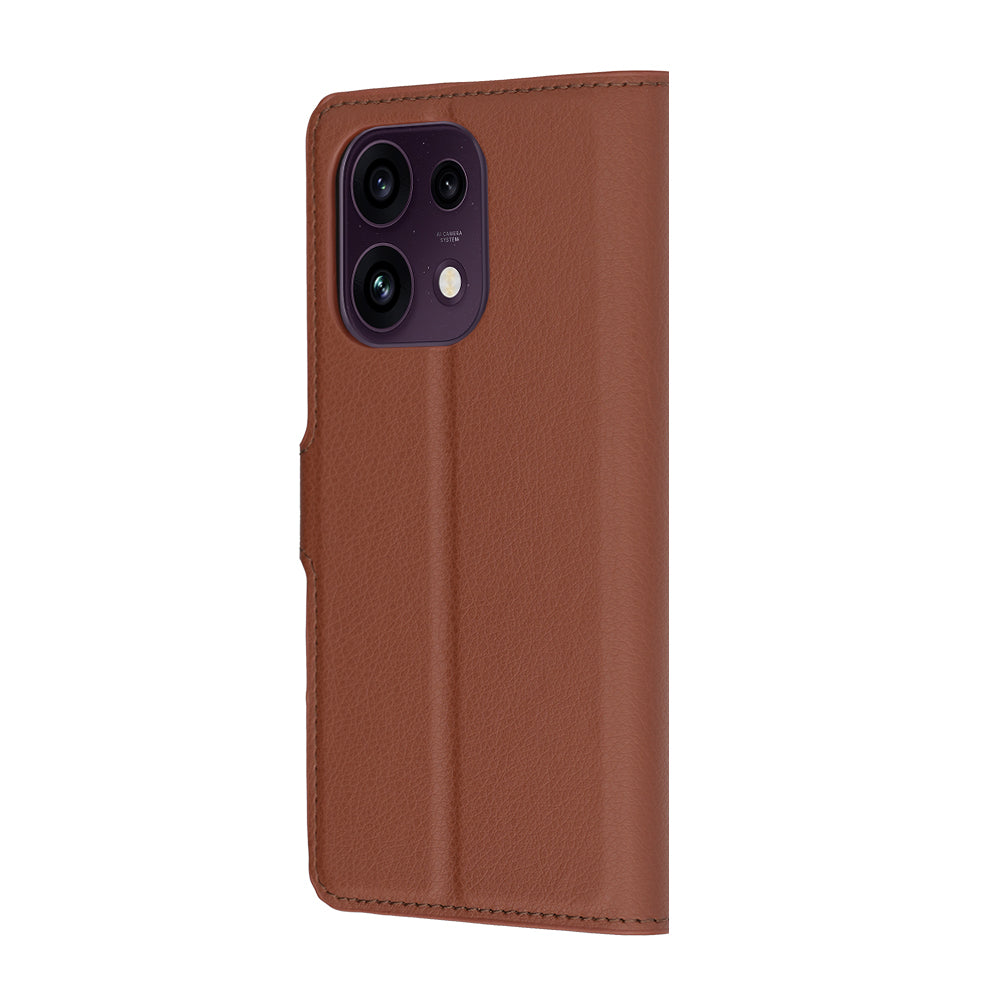 Puzdro pre Oppo Reno16 F / Reno16 FS, Techsuit, kožené folio, hnedé