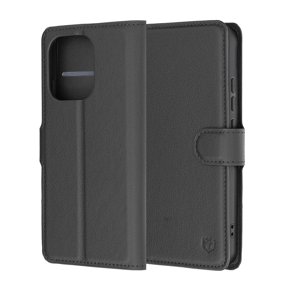 Obal na Oppo Reno16 F / Reno16 FS, Techsuit, kožené puzdro, čierna