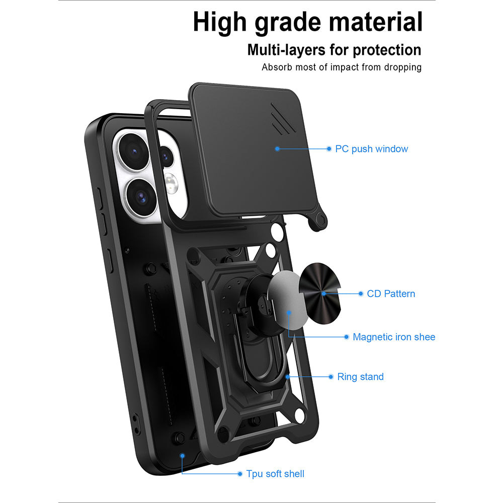 Puzdro pre Oppo Reno16 / Reno16 Pro, Techsuit, CamShield, Čierne