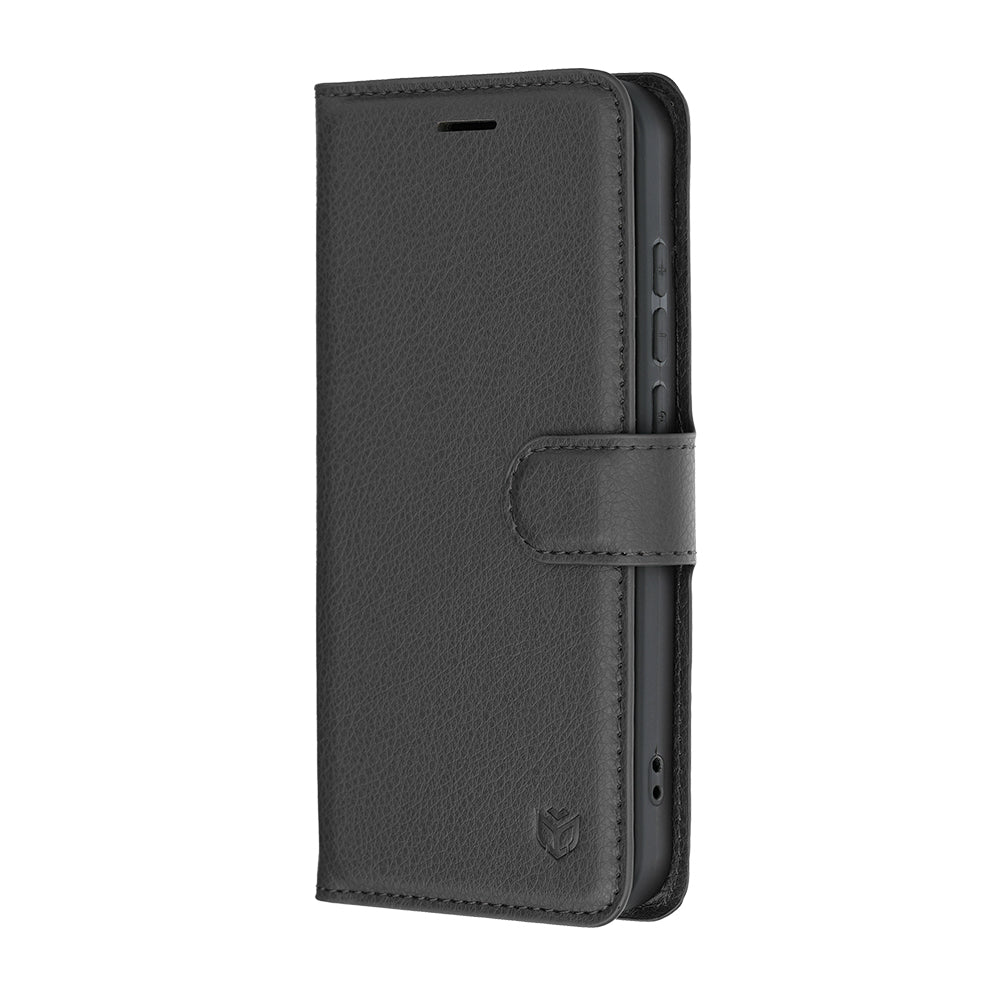 Puzdro pre Oppo Reno16 / Reno16 Pro, Techsuit, kožené folio, čierne