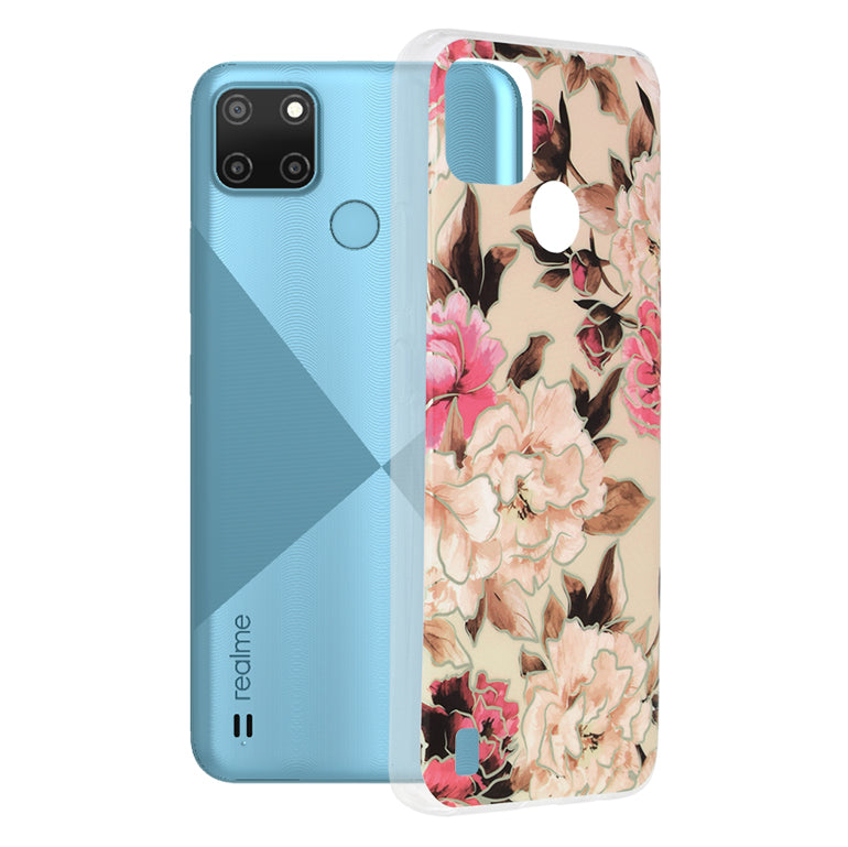 Puzdro pre Realme C21Y / C25Y, Techsuit, Marble, Bež