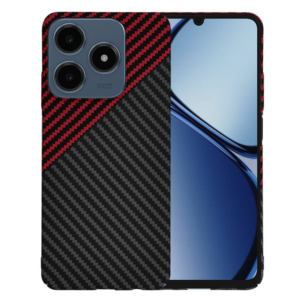 Puzdro pre Realme C63 / C61, Techsuit, Carbonite FiberShell, Čierna Červená