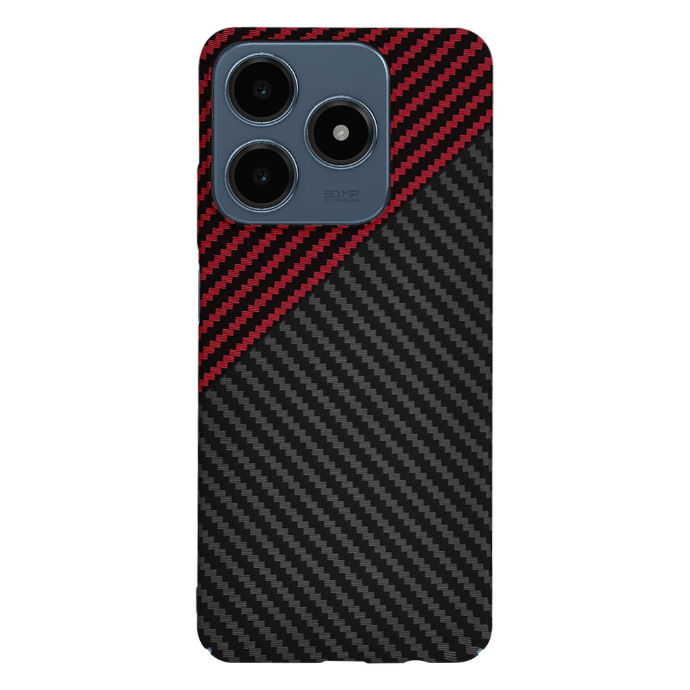 Puzdro pre Realme C63 / C61, Techsuit, Carbonite FiberShell, Čierna Červená
