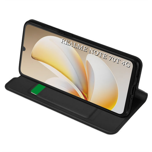 Puzdro pre Realme Note 70T, Techsuit, Magskin Book, Čierne