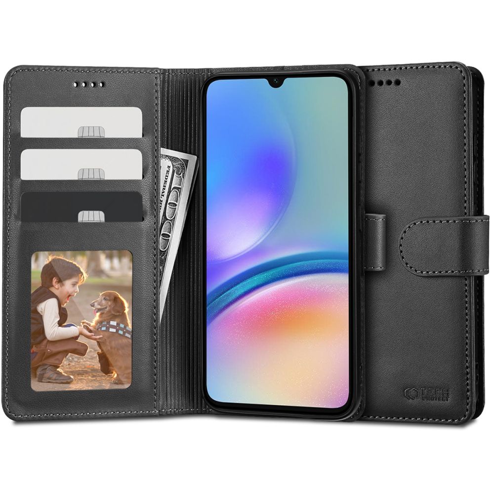 Puzdro pre Samsung Galaxy A15 5G A156 / A155, Tech-Protect, peňaženka, čierne