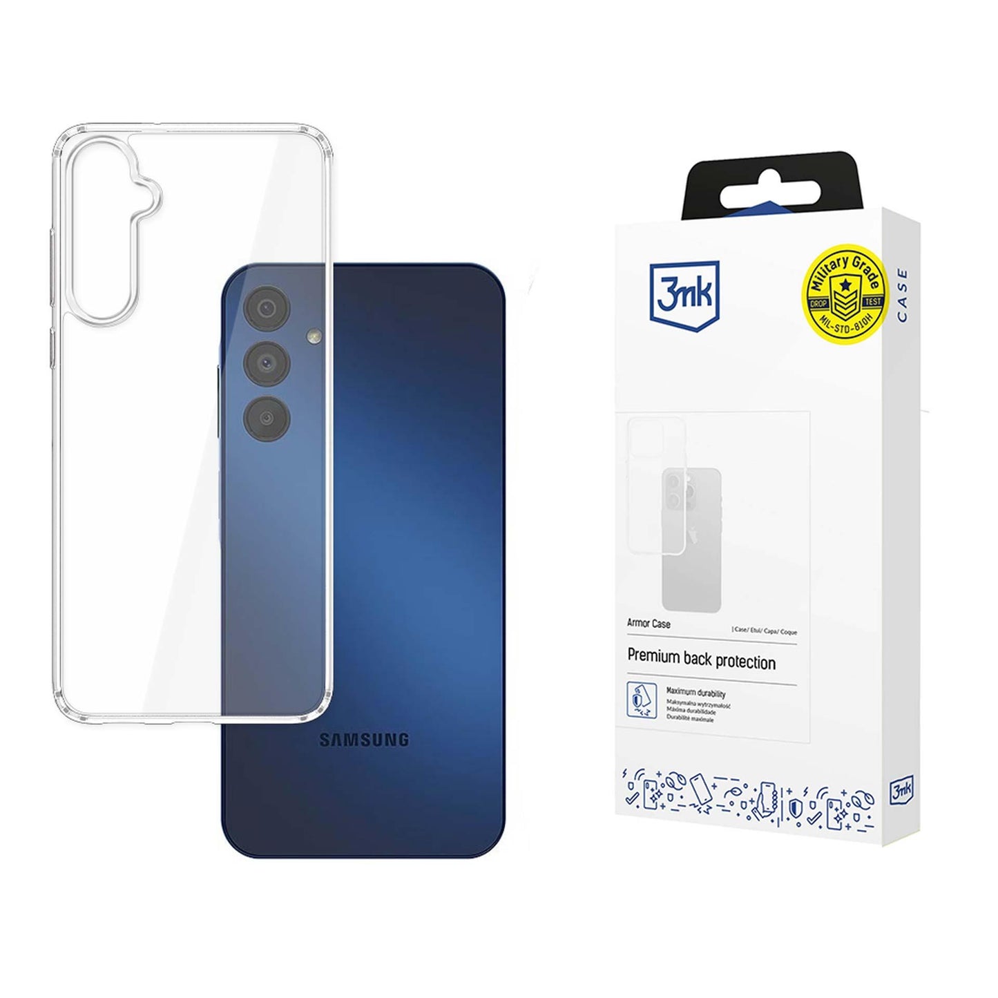 Puzdro pre Samsung Galaxy A16 5G A166 / A16 4G A165, 3MK, Armour, transparentné