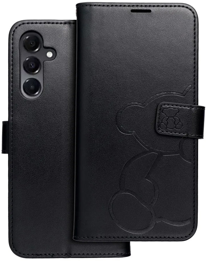 Puzdro pre Samsung Galaxy A16 5G A166, OEM, MEZZO Teddy Bear, Čierne