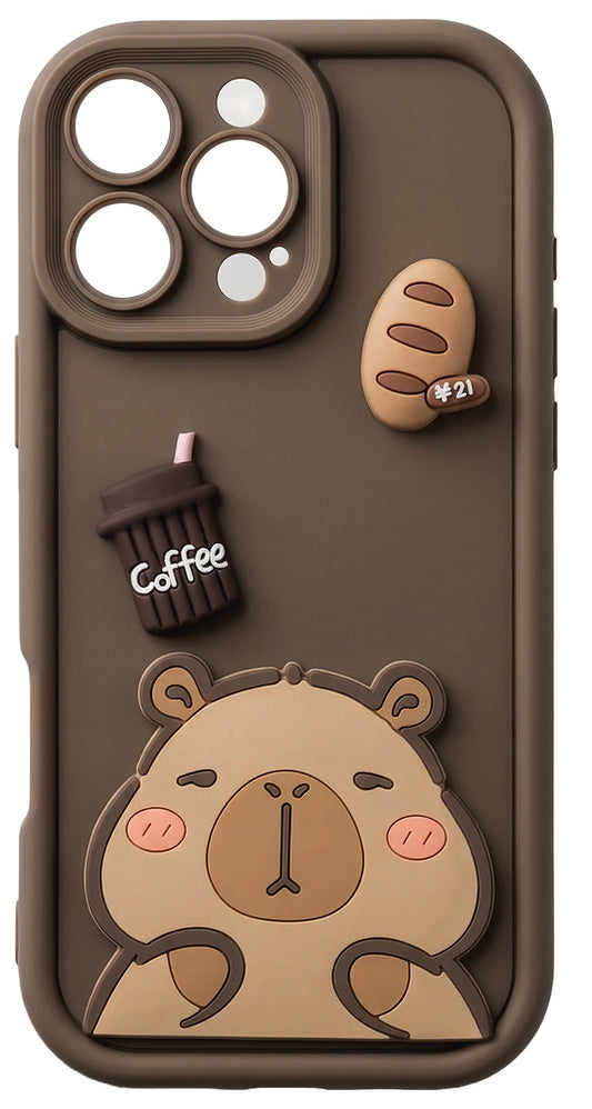 Puzdro pre Samsung Galaxy S25 Ultra S938, OEM, Ultra Trendy 3D Capybara, Hnedé