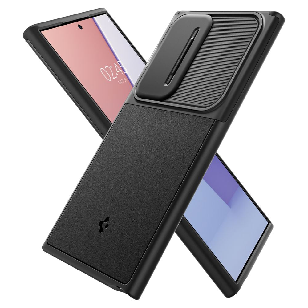 Puzdro pre Samsung Galaxy S24 Ultra S928, Spigen, OPTIK ARMOR, Čierne ACS07313