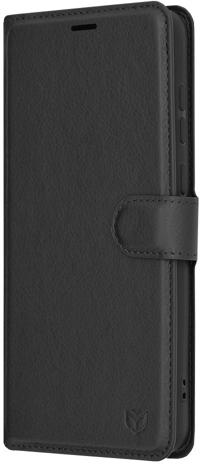 Puzdro pre Samsung Galaxy A05 A055, Techsuit, kožené folio, čierne