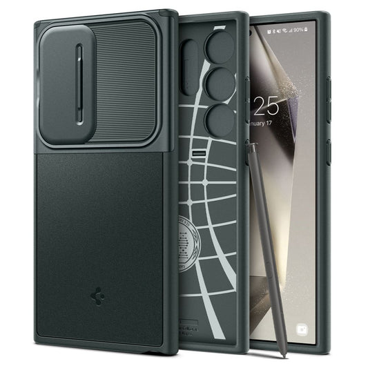 Puzdro pre Samsung Galaxy S24 Ultra S928, Spigen, OPTIK ARMOR, zelené ACS07314