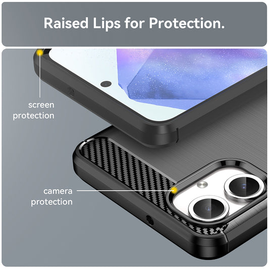 Puzdro pre Samsung Galaxy A06 A065, Techsuit, Karbón, Čierne
