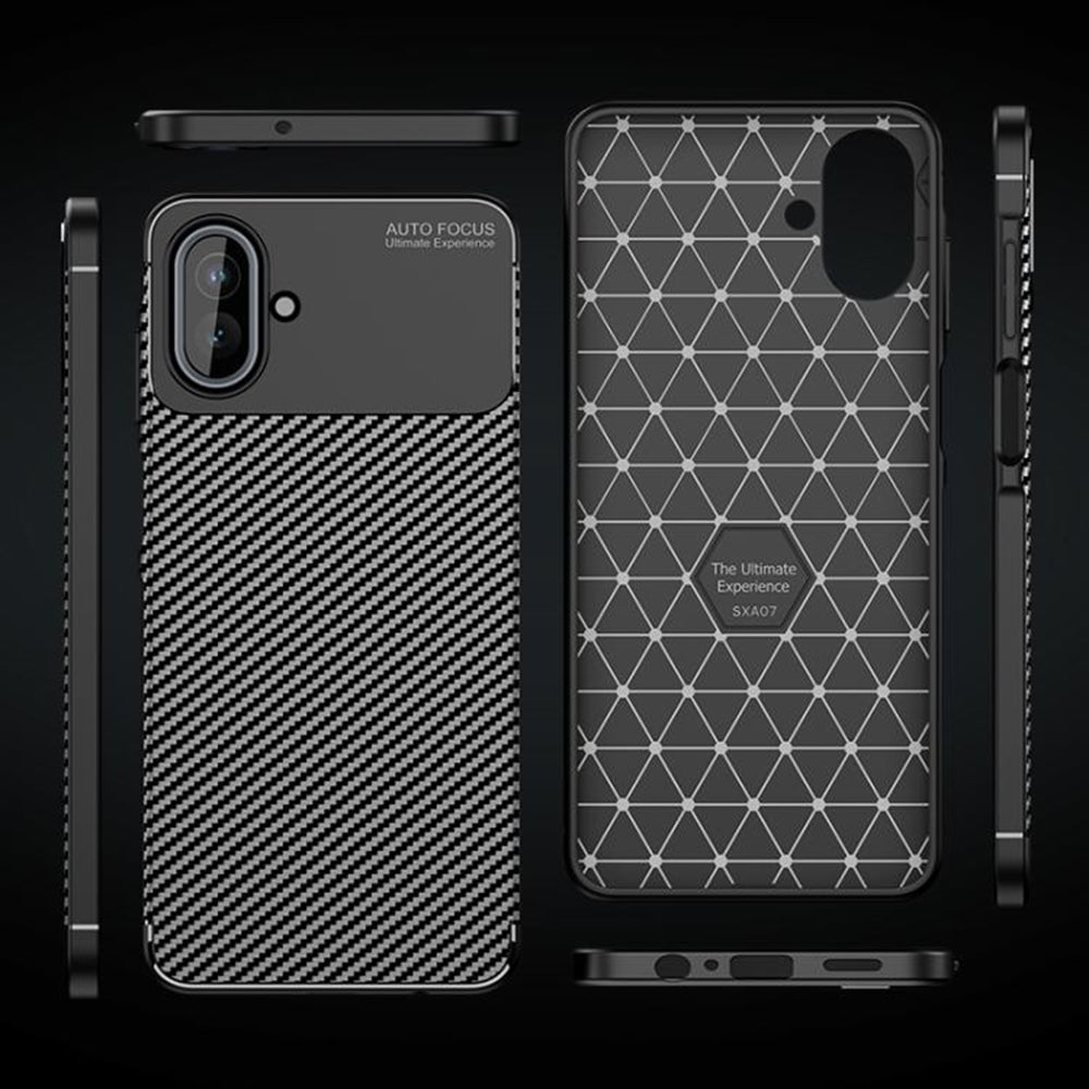 Puzdro pre Samsung Galaxy A07 4G A075, Techsuit, CarbonFiber, Čierne