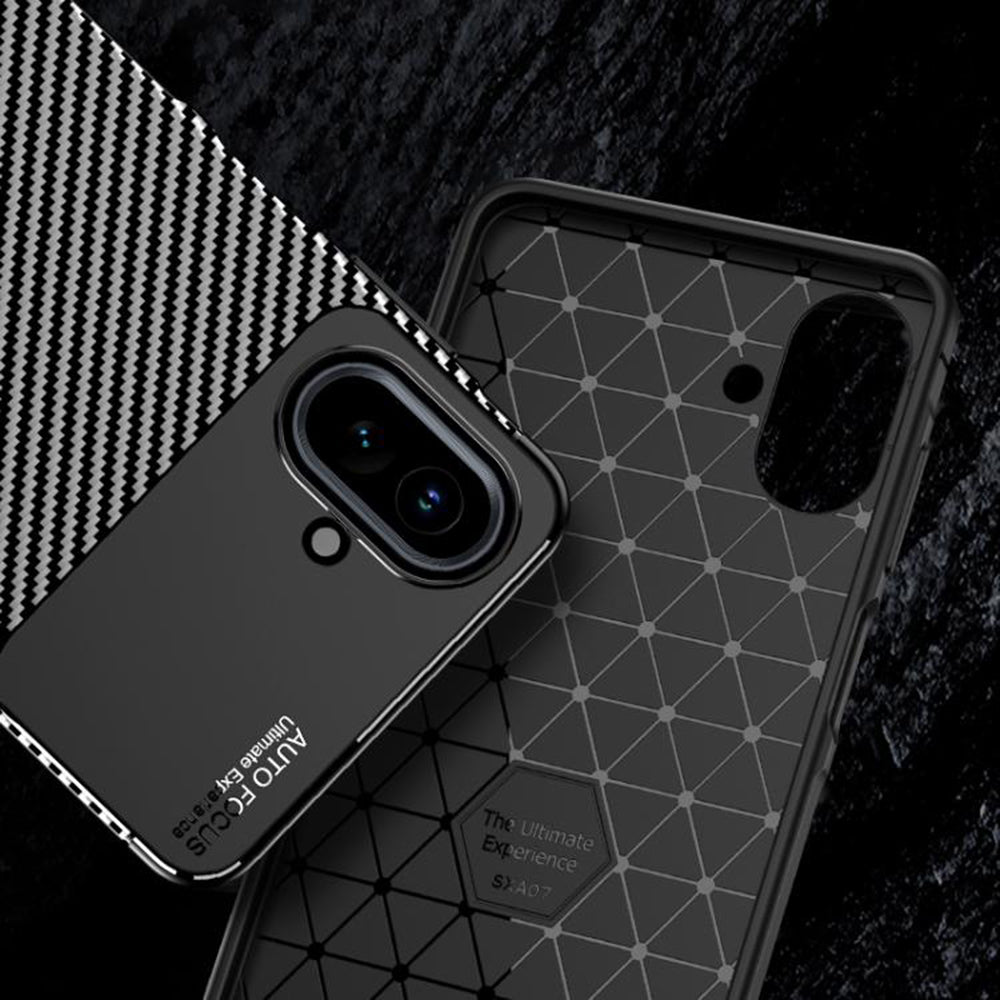 Puzdro pre Samsung Galaxy A07 4G A075, Techsuit, CarbonFiber, Čierne