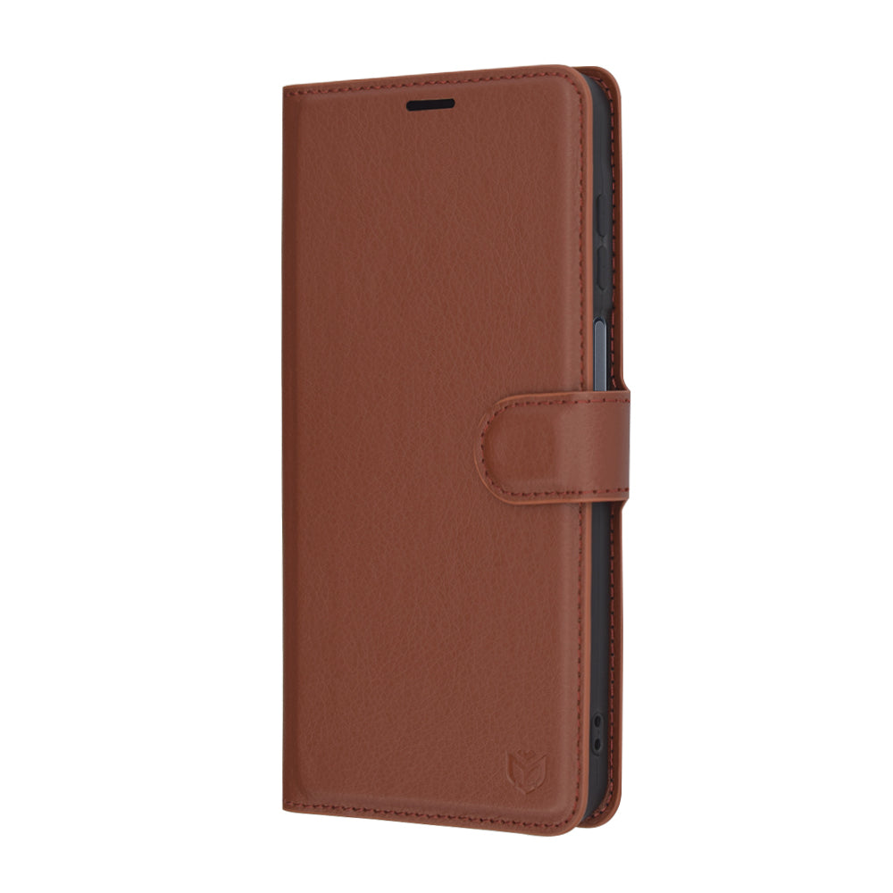 Puzdro pre Samsung Galaxy A16 5G A166 / A16 4G A165, Techsuit, kožené folio, hnedé