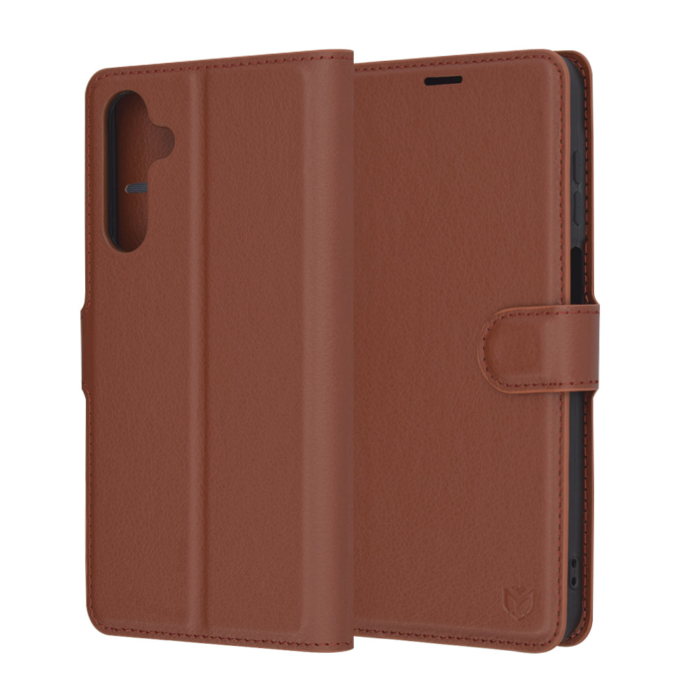 Puzdro pre Samsung Galaxy A16 5G A166 / A16 4G A165, Techsuit, kožené folio, hnedé