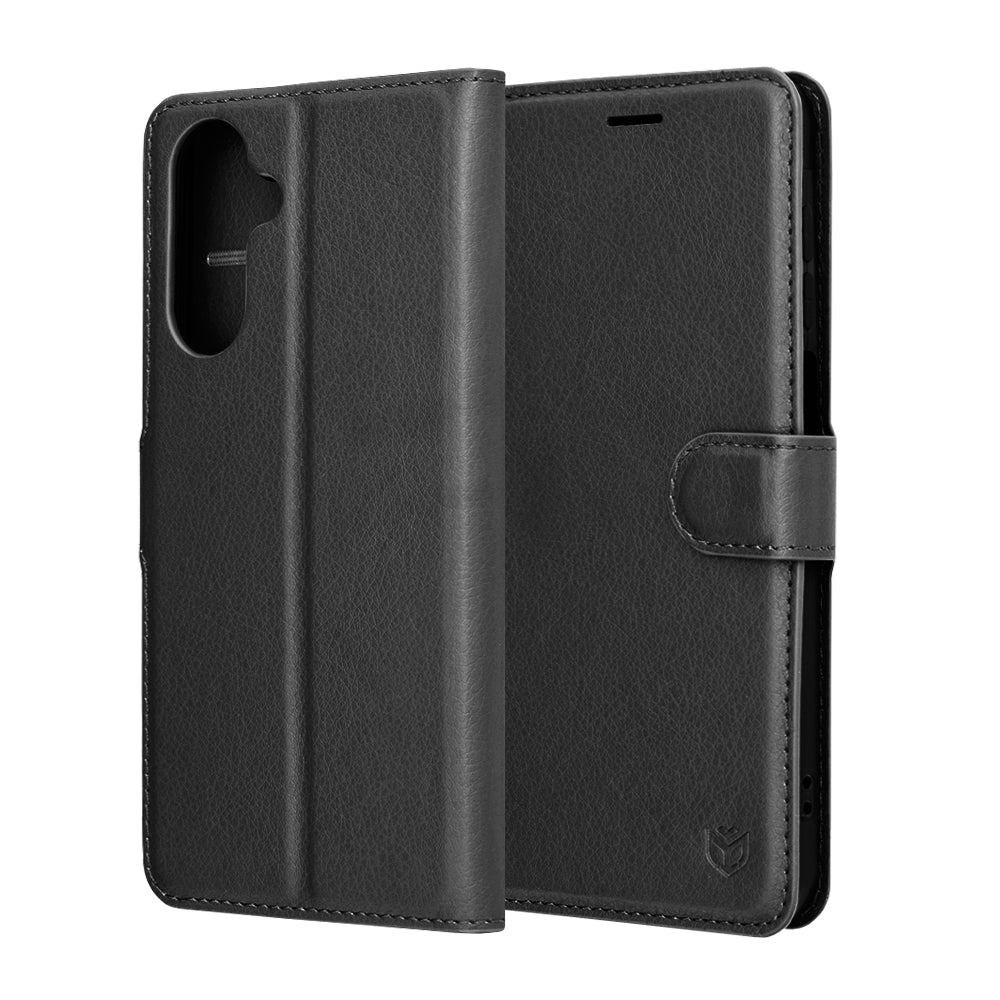 Puzdro pre Samsung Galaxy A17 4G / A17 5G, Techsuit, kožené folio, čierne