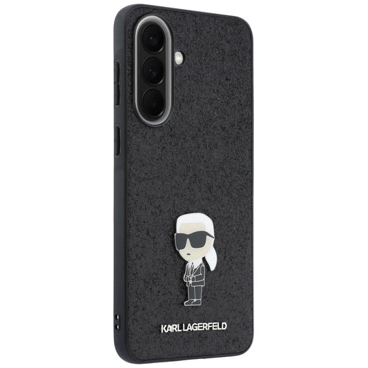 Puzdro pre Samsung Galaxy A37 5G, Karl Lagerfeld, Glitter Fixed Ikonik Karl, Čierne