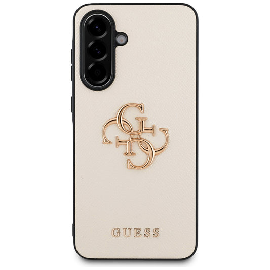 Puzdro pre Samsung Galaxy A56 A566, Guess, 4G Grained Big and Classic Logo, Béžová