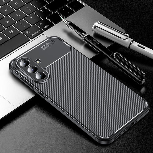 Puzdro pre Samsung Galaxy A56 A566, Techsuit, CarbonFiber, Čierne