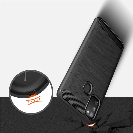 Obal na Samsung Galaxy M21 M215 / M30s M307, Techsuit, Karbón, Čierny