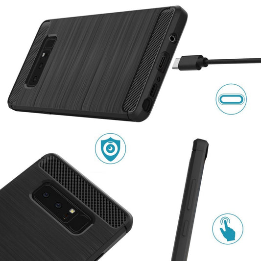 Puzdro pre Samsung Galaxy Note 8 N950, Techsuit, Karbón, Čierne